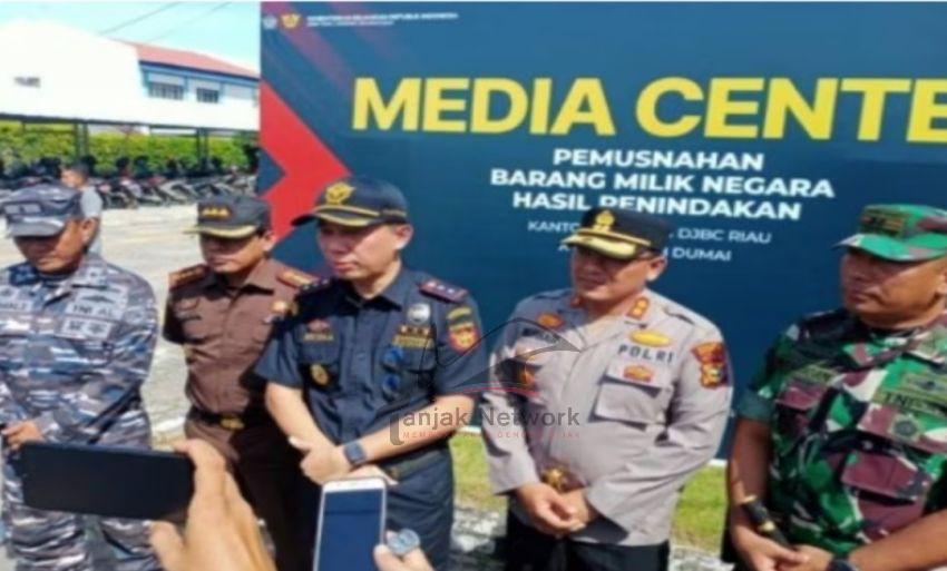 Bea Cukai Dumai Musnahkan Barang Bukti Senilai Rp4,2 Miliar