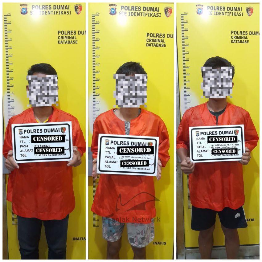 Tiga Tersangka Pengerusakan Motor Diamankan Polisi