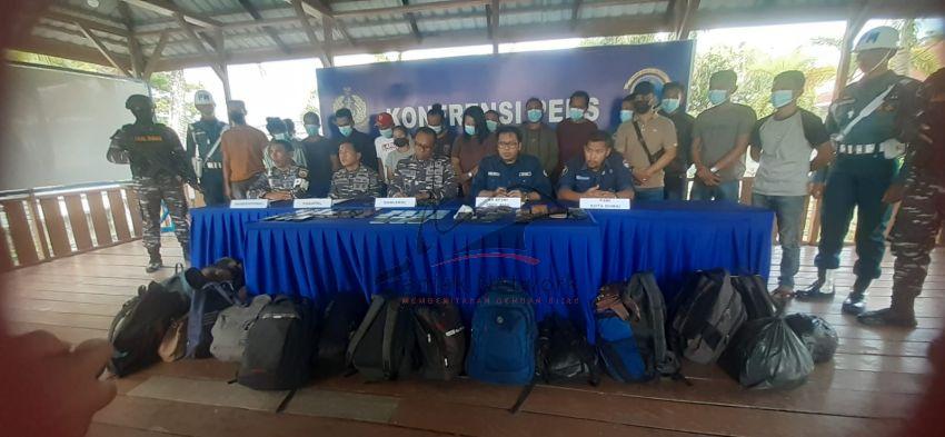 Lanal Dumai Bersama Intelmar Koarmada I Dan Bais TNI Gagalkan Pengiriman 17 Orang Calon PMI Ilegal