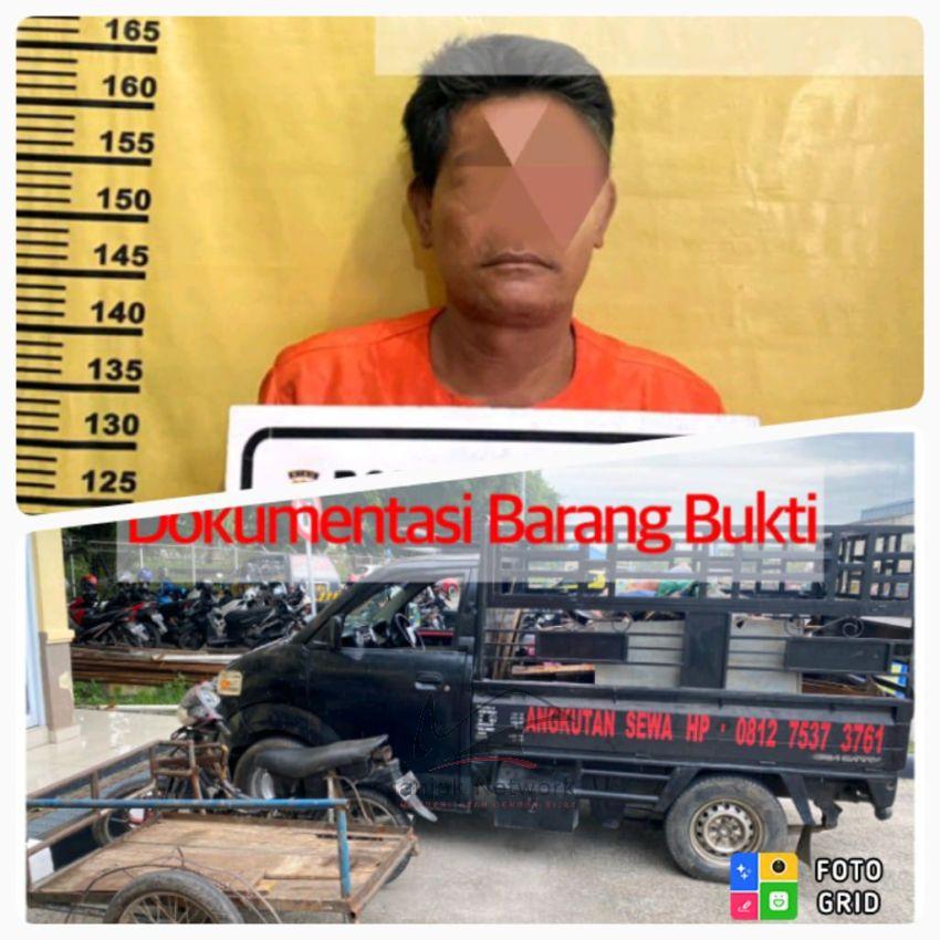 Jarah Besi Tua, Warga Jaya Mukti Dumai Diamankan Polisi