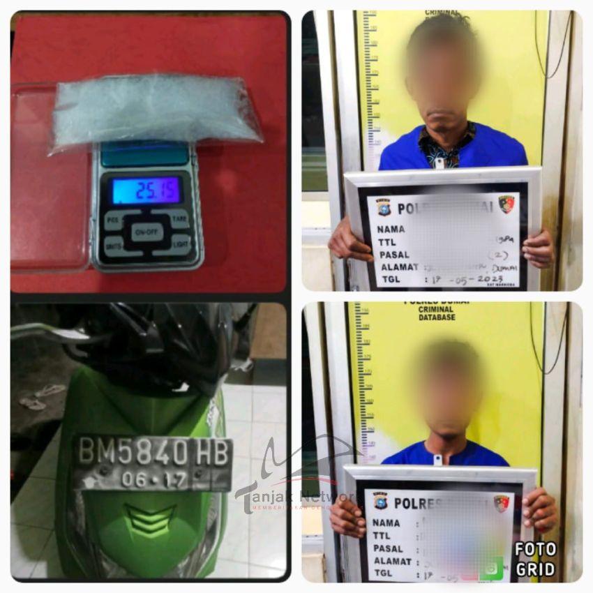 Di Informasi Warga, Polisi Ringkus Dua Warga Dumai Pemilik 25,16 Gram Sabu