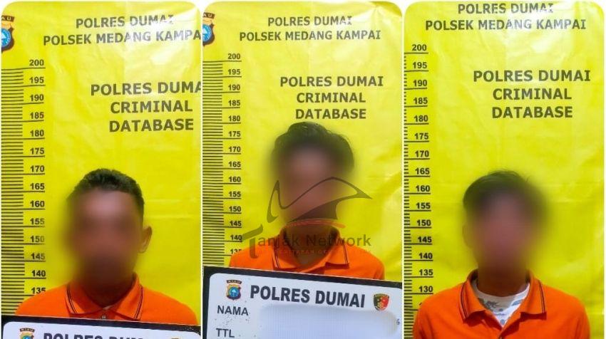 Gelapkan 50 Batang Pipa Peranca Di Area KID Pelintung, Tiga Pelaku Diamankan Polsek Medang Kampai