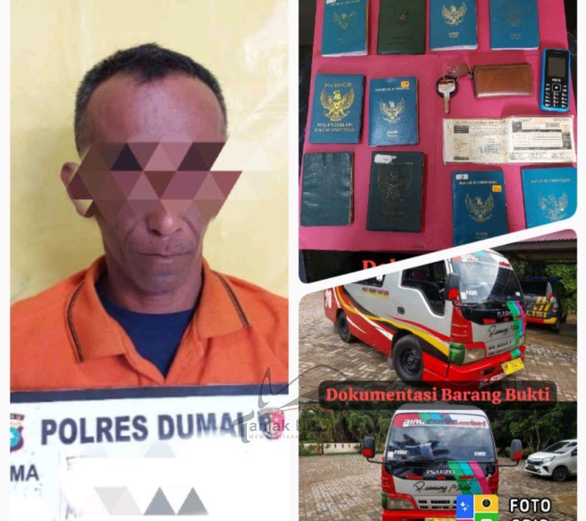 Polsek Medang Kampai Dumai Bekuk Sopir Travel Kasus TPPO Pengangkut 16 PMI Diduga Ilegal