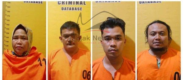 DUH! Gegara Utang Suami, 4 Debt Collector Culik Dan Sekap IRT Di Rohil Akhirnya Masuk Jeruji