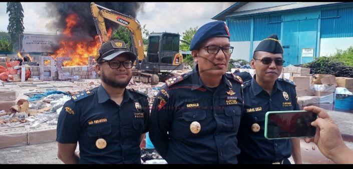 Hasil Penindakan Hukum, Bea Cukai Dumai Musnahkan Barang Setara Nilai Rp 20,5 Miliar
