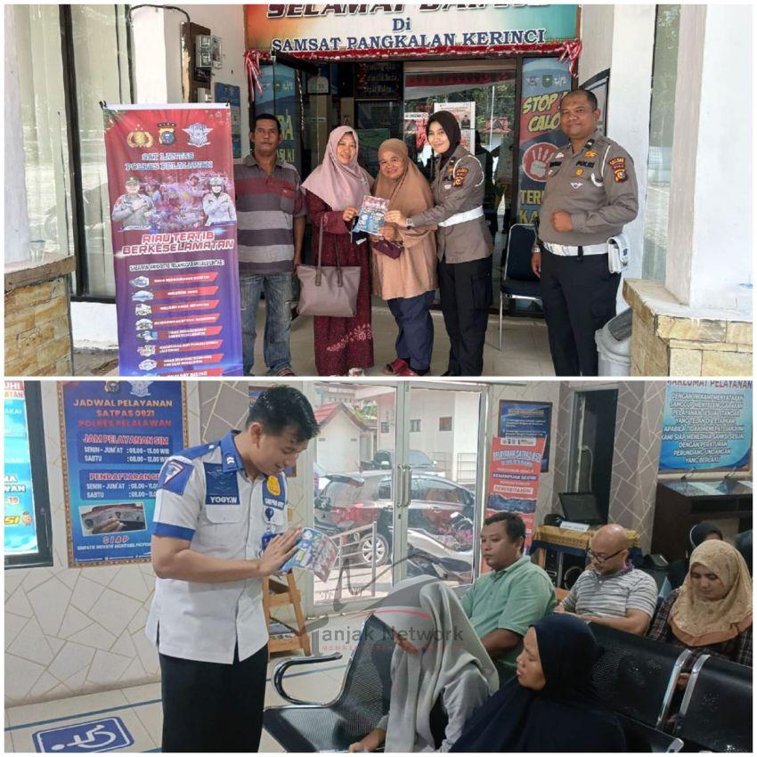 Sat lantas Polres Pelalawan Gencar Sosialisasikan Program Riau Tertib Berkeselamatan